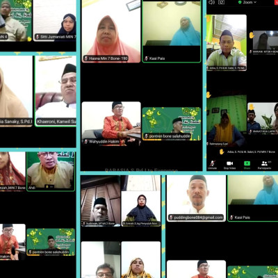 Pendidik MIN 7 Bone Ikuti Halal Bihalal Kemenag Bone Via Virtual