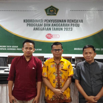 Kamad dan Operator Sakti MTsN 2 Bone Ikut Rakor Pagu Anggaran 2023 di Makassar