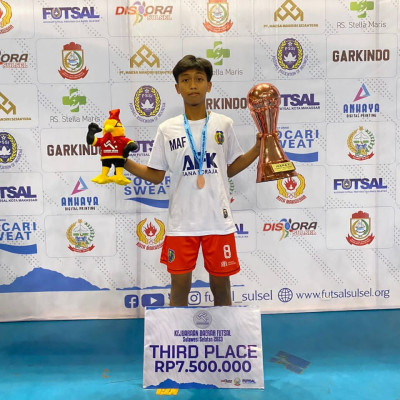 Bikin Bangga!, Muh. Farel Peserta Didik MTsN 1 Tana Toraja Juara 3 Kejurda Futsal Provinsi SulSel
