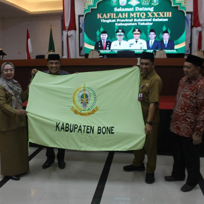 Kontingen Kafilah MTQ XXXIII Kabupaten Bone Diterima dengan Hangat di Takalar