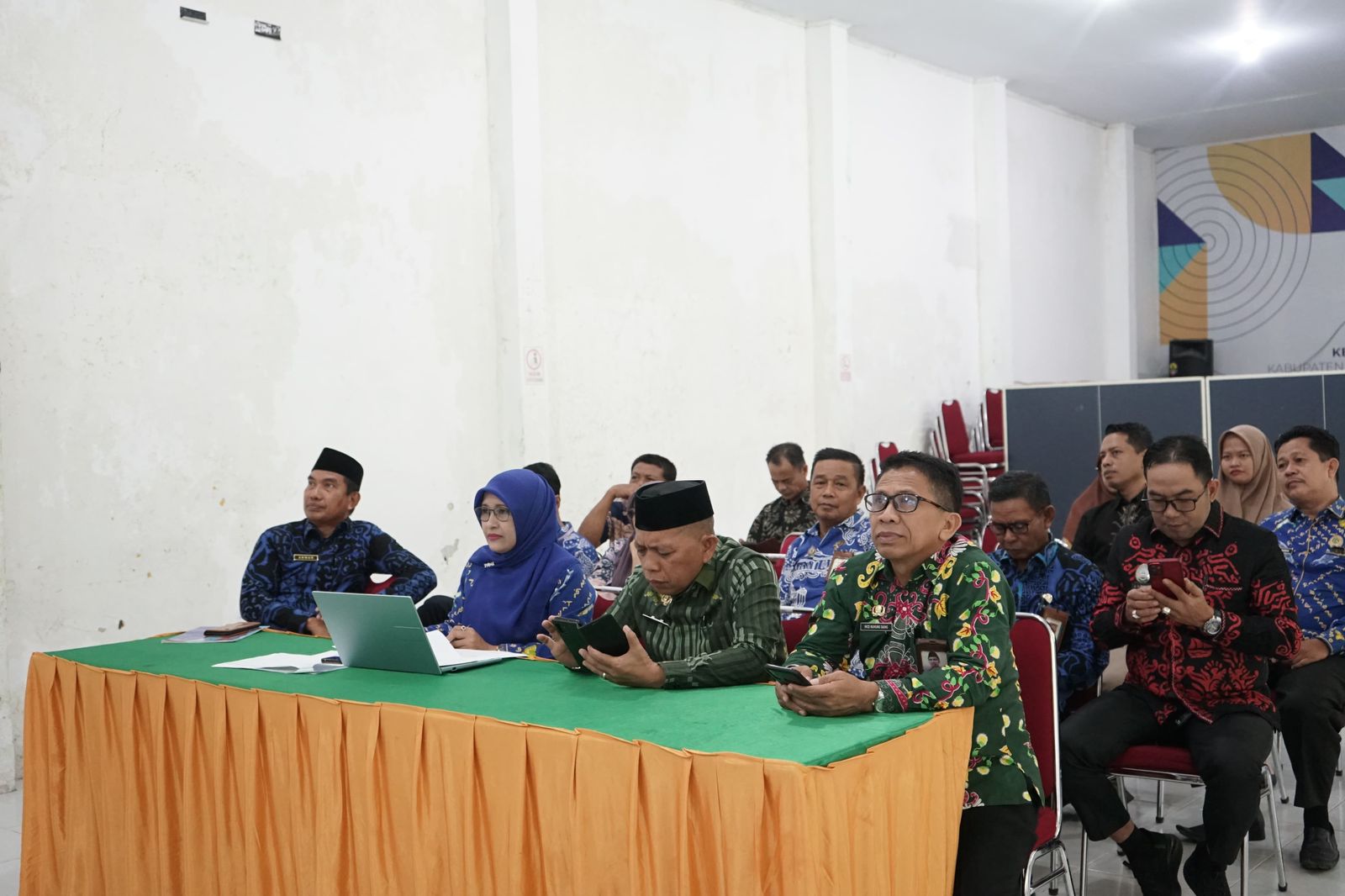kemenag kab. Pangkep, ikuti monitoring dan evaluasi, Rakor Pimpinan triwulan Kedua TA. 2025 Kemenag prov. Sulsel via zoom