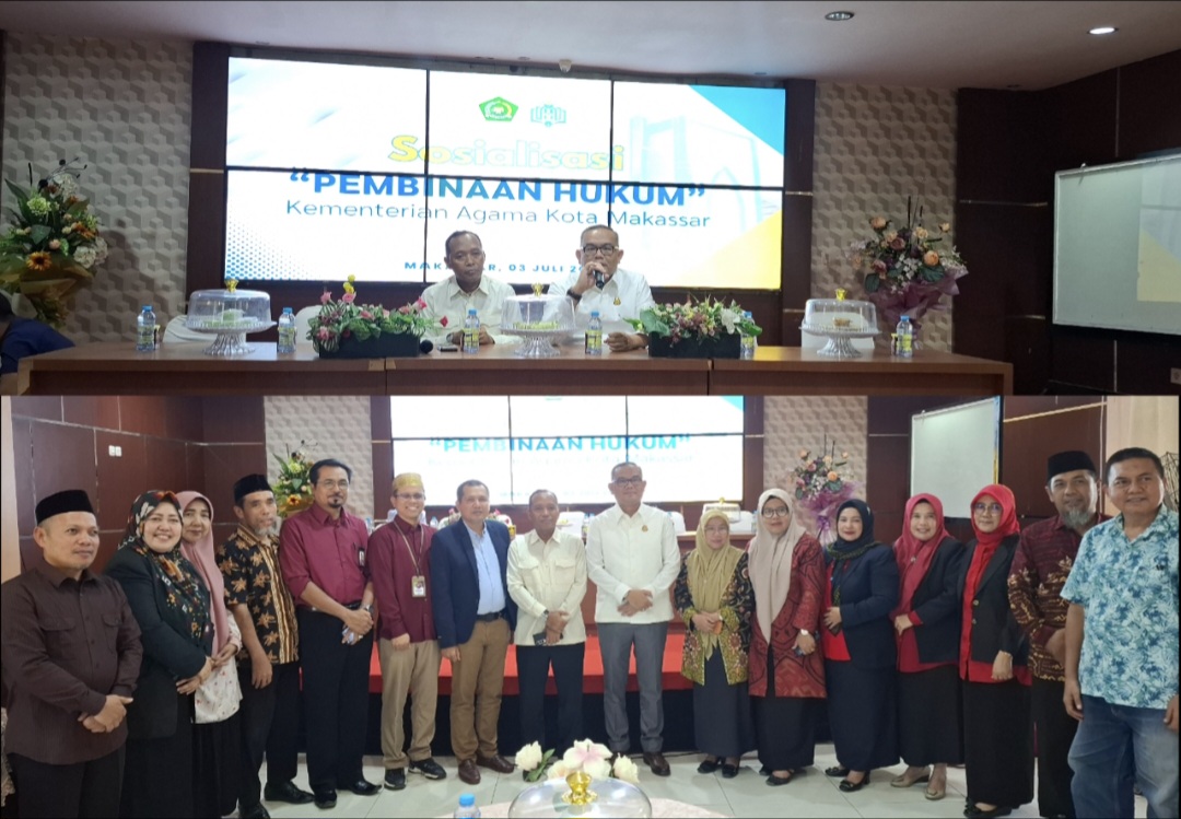 Kajari Kota makasaar saat meberikan pencerhan dan materi Pada sosialisasi pembinaan hukum