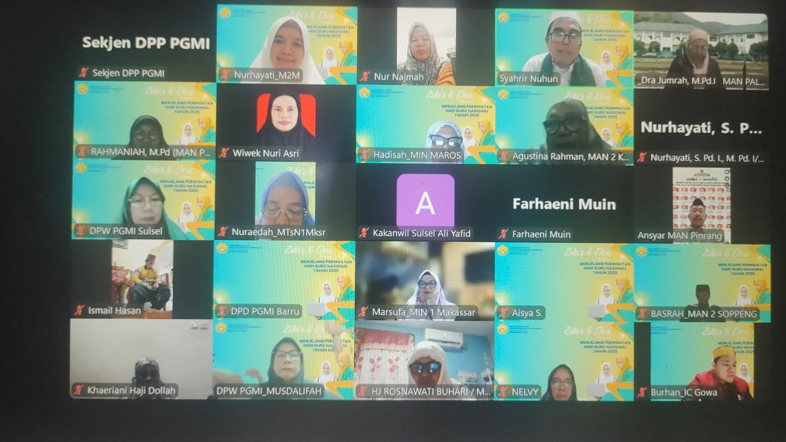 PGMI Sulsel Gelar Doa dan Dzikir Sambut HGN 2025, Kakanwil Sulsel Minta Implementasikan Kurikulum Cinta dan Ekoteologi