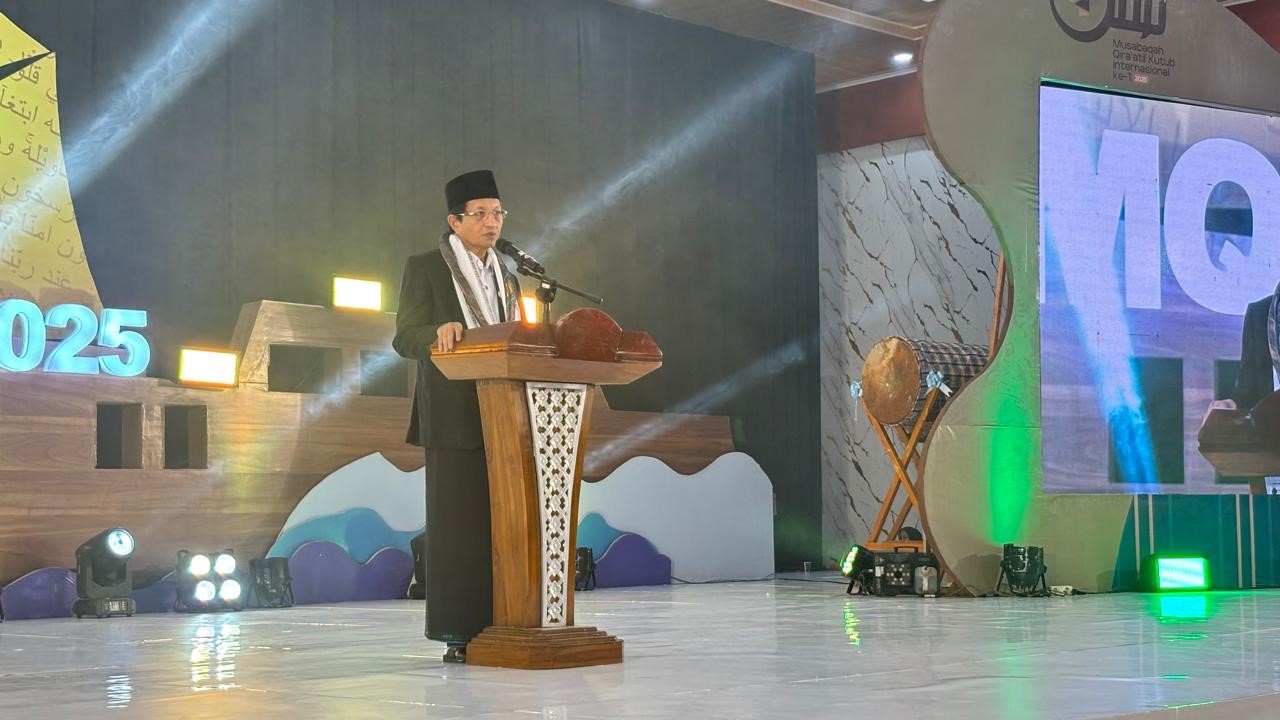 Menag RI Saharuddin Saat Sambutan Dalam Pembukaan MQKI 2025