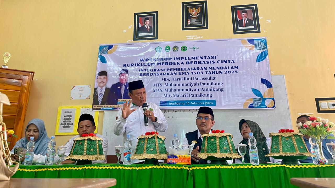 Workshop Kurikulum Berbasis Cinta di Panaikang pada Selasa, 10 Februari 2026 (Foto: Humas Kemenag Bantaeng)
