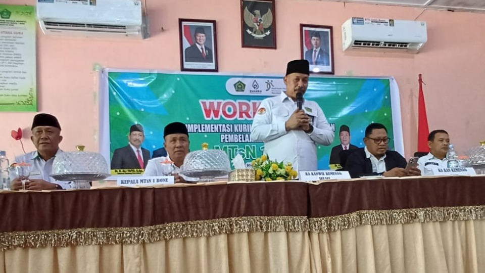 Workshop KBC di MTsN 1 Bone Dibuka Kakanwil Kemenag Sulsel