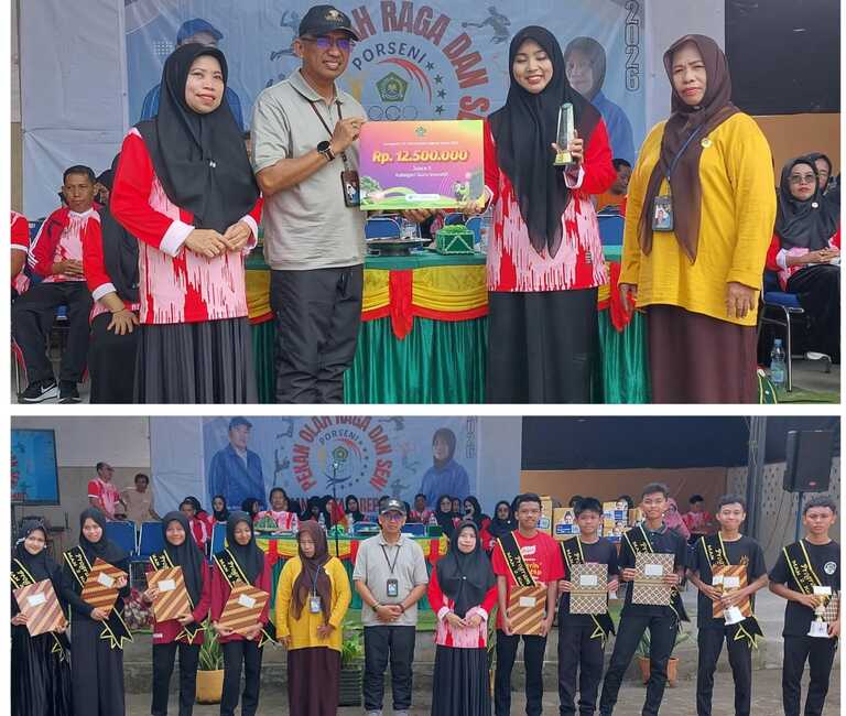 Momen Penghargaan Guru Inovatif dan Santri Tahfiz pada Pembukaan Porseni MAN 2 Kota Parepare