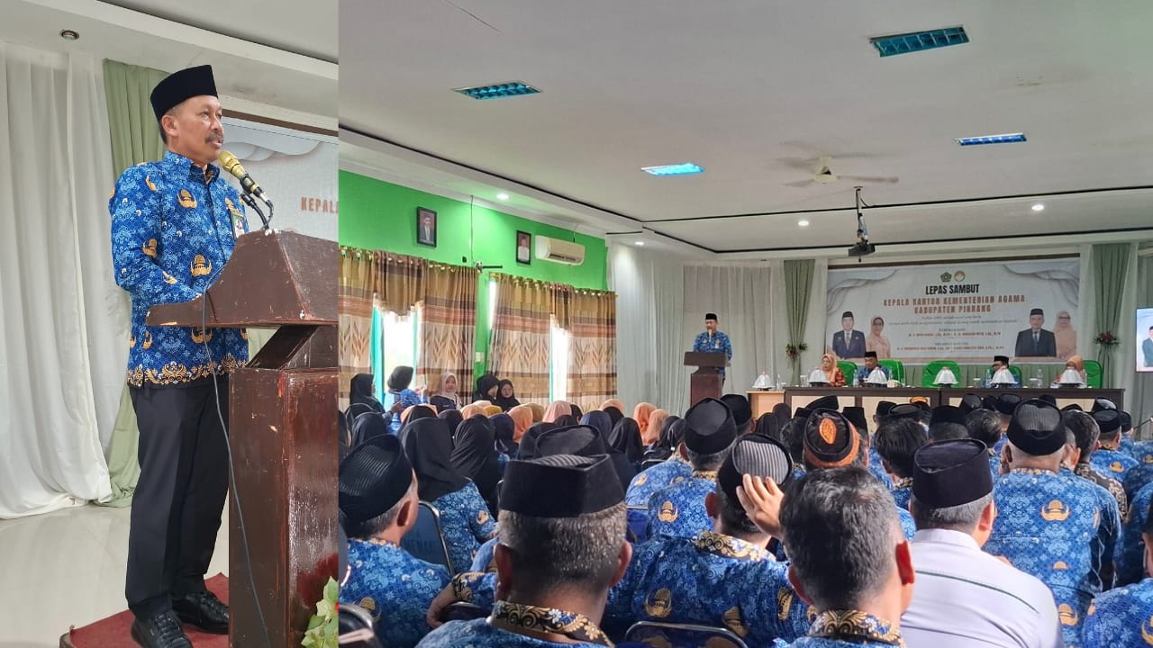 Kakanwil Kemenag Sulsel Sampaikan Sambutan pada Lepas Sambut Kepala Kemenag Pinrang