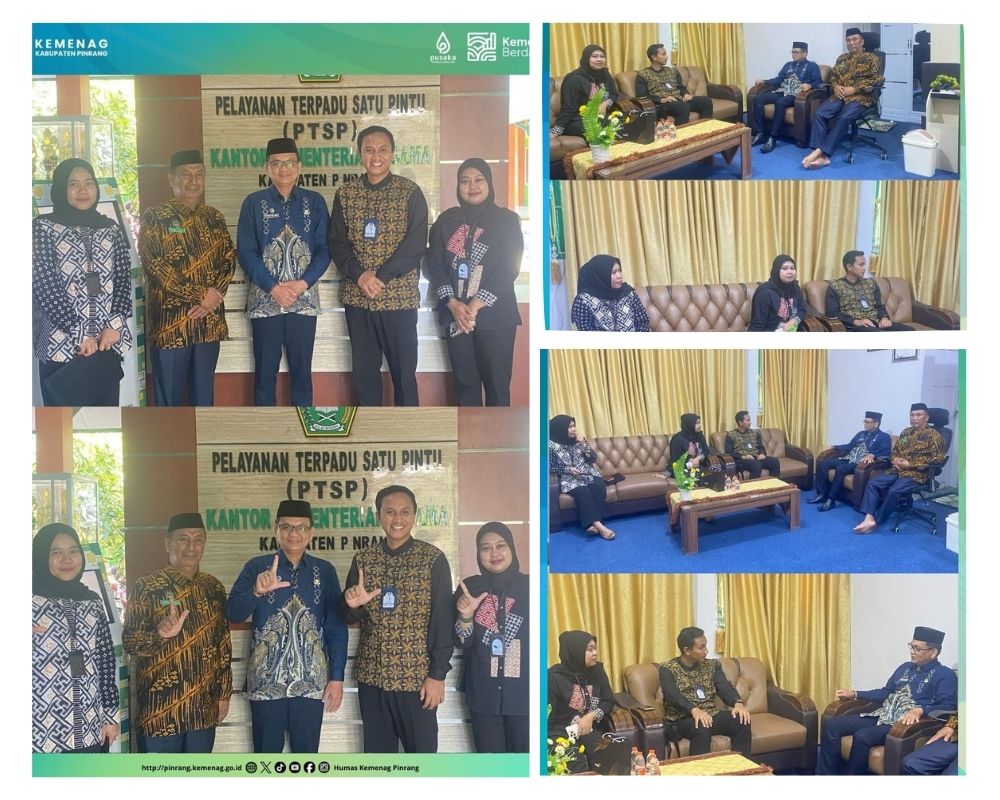 Silaturrahim Pimpinan Bank Mandiri Pinrang ke Kemenag Pinrang untuk memperkuat sinergi kelembagaan dan mendukung peningkatan pelayanan publik.