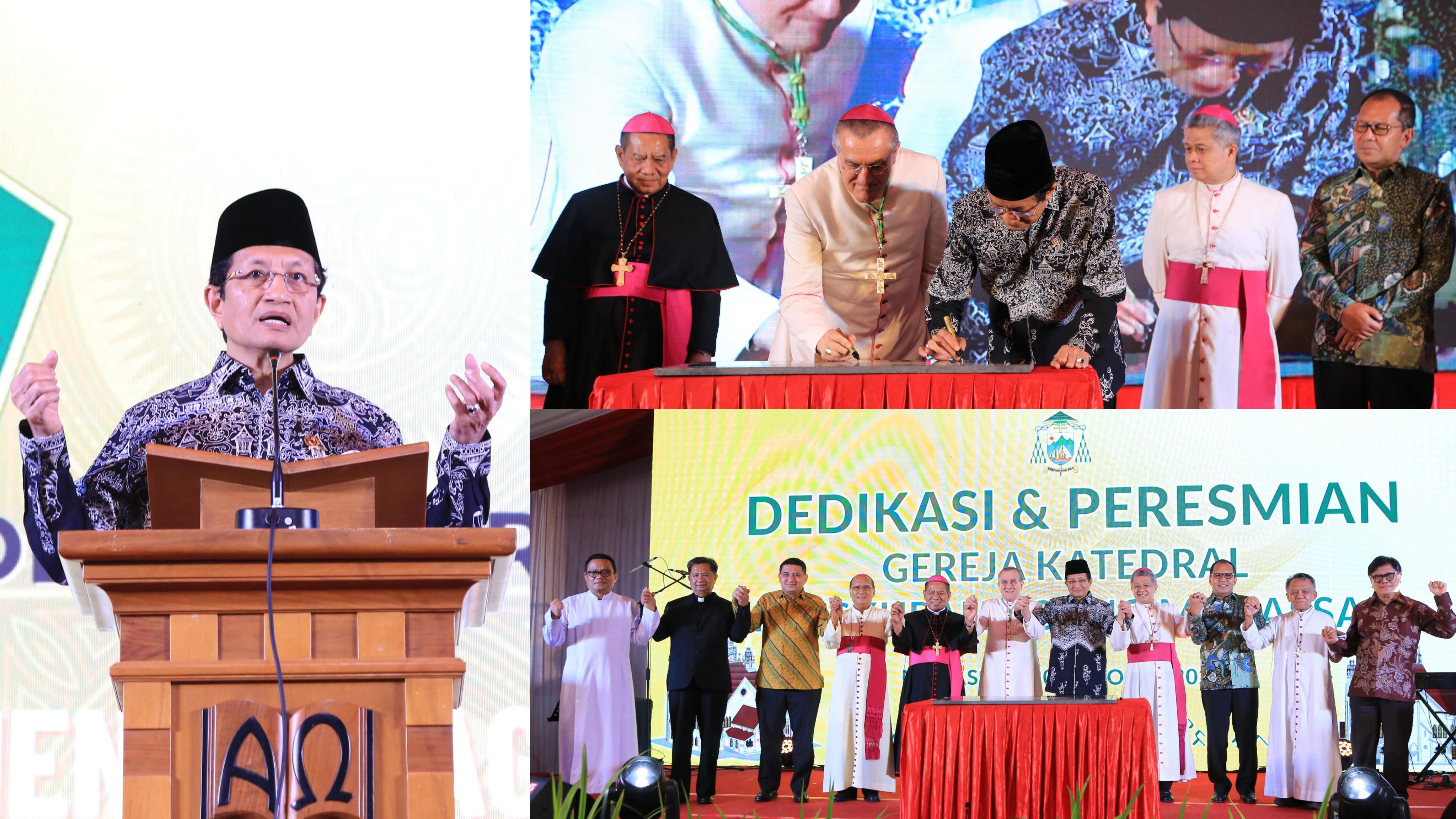 Menag RI H. Nasarudfin Umar saat Peresmian Gereja Katedral Makassar