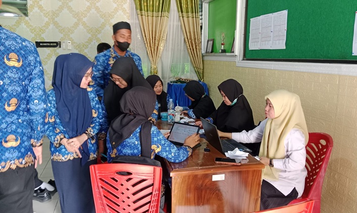 Puskesmas Pangkajene Gelar Skrining Kesehatan Gratis di MTsN 2 Sidrap