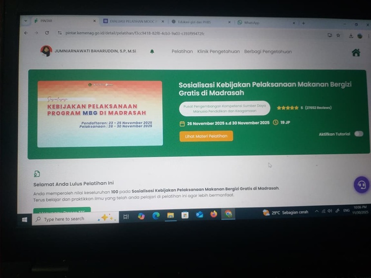 Toreh Nilai 100! Guru MAN Sidenreng Rappang Siap Implementasikan Program Makanan Bergizi Gratis