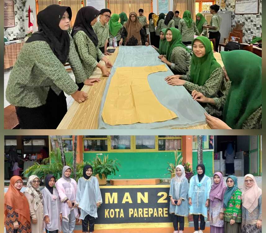 Ujian Praktik Seni Budaya: Siswa MAN 2 Kota Parepare Membuat Baju Bodo