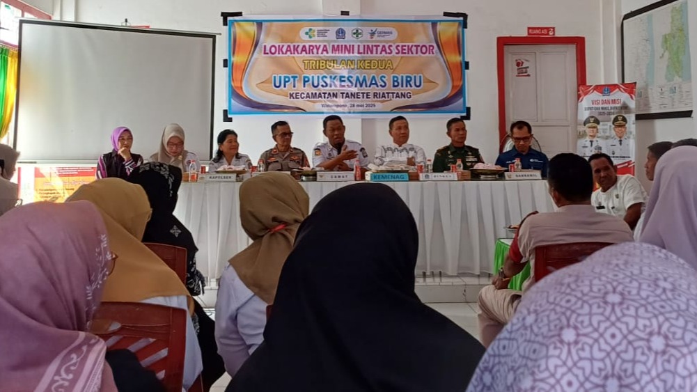 Tim Humas MTsN 1 Bone Ikuti Lokakarya Mini Lintas Sektor Tribulan Kedua UPT Puskesmas Biru