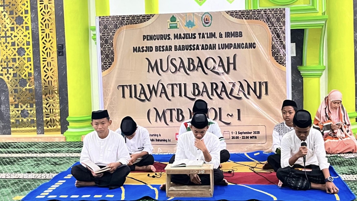 Pesantren Al Mansur Bantaeng ikuti lomba Barazanji yang digelar oleh Pengurus Masjid Babussa’adah Lumpangan pada Senin, 1 September 2025 (Foto: Humas Al Mansur)