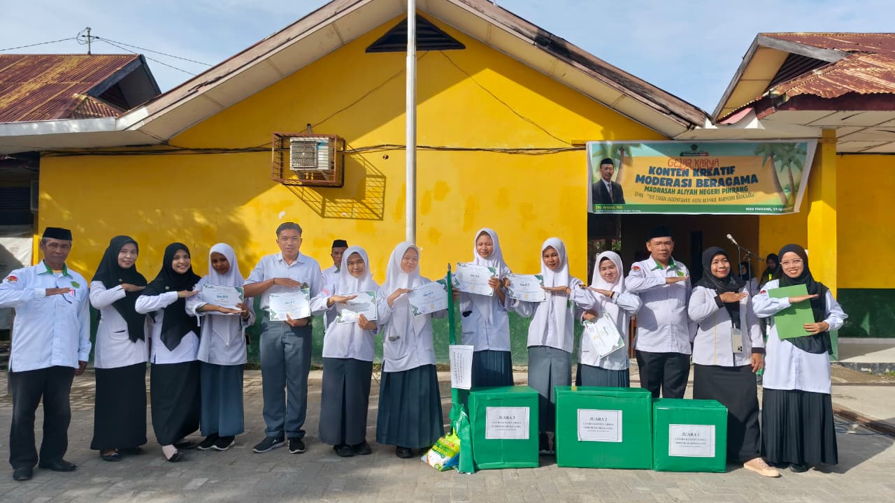 Generasi Moderat: MAN Pinrang Anugerahi Penghargaan Juara Konten Kreatif Moderasi Beragama