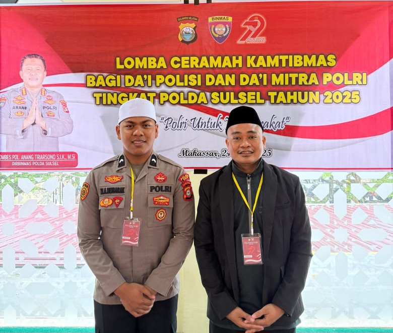 Tamsil Penyuluh Agama Asal Kab.  Sinjai wakili Polres Sinjai lomba Dai Kantibmas di Polda Sulse