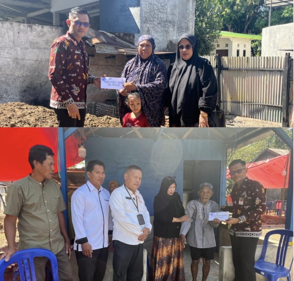 Ketua UPZ Kementerian Agama Kabupaten Takalar saat memberikan bantuan