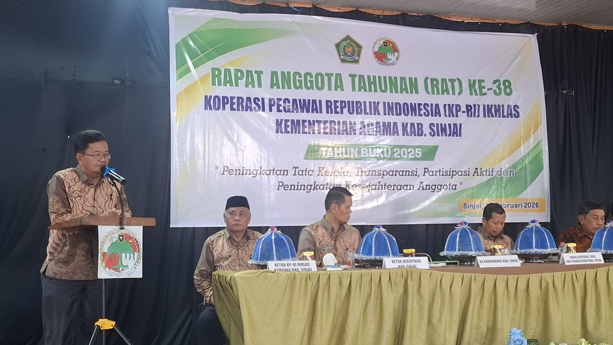 Plh Kepala Kantor Kemenag Sinjai beri sambutan saat pembukaan RAT KP-RI Ikhlas