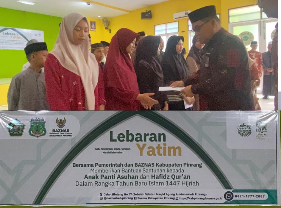 Pemkab Pinrang dan Kemenag Salurkan Santunan