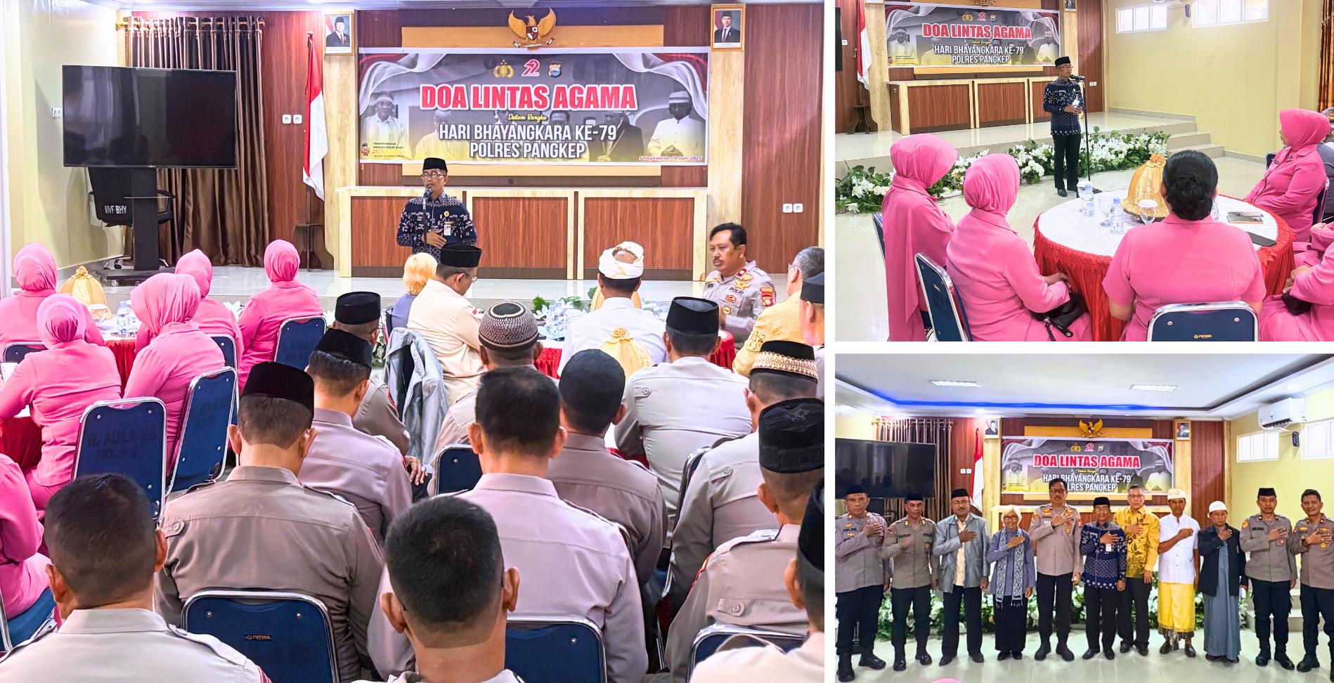 Kepolisian Resor (Polres) Pangkep menggelar acara doa bersama lintas agama