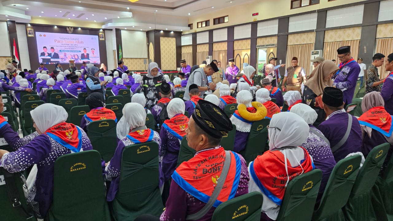 Suasana penerimaan Jemaah Kloter 41 Upg