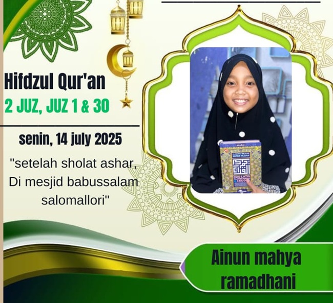 Siswi MIN Sidrap, Tasmi Juz 30 dan 1,salah satu  program unggulan.
