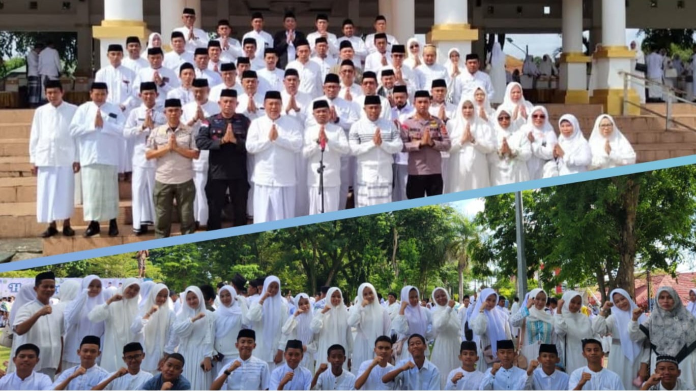 Kepala MTsN 1 Bone dan Rombongan Ikuti Upacara Hari Santri Nasional di Lapangan Merdeka