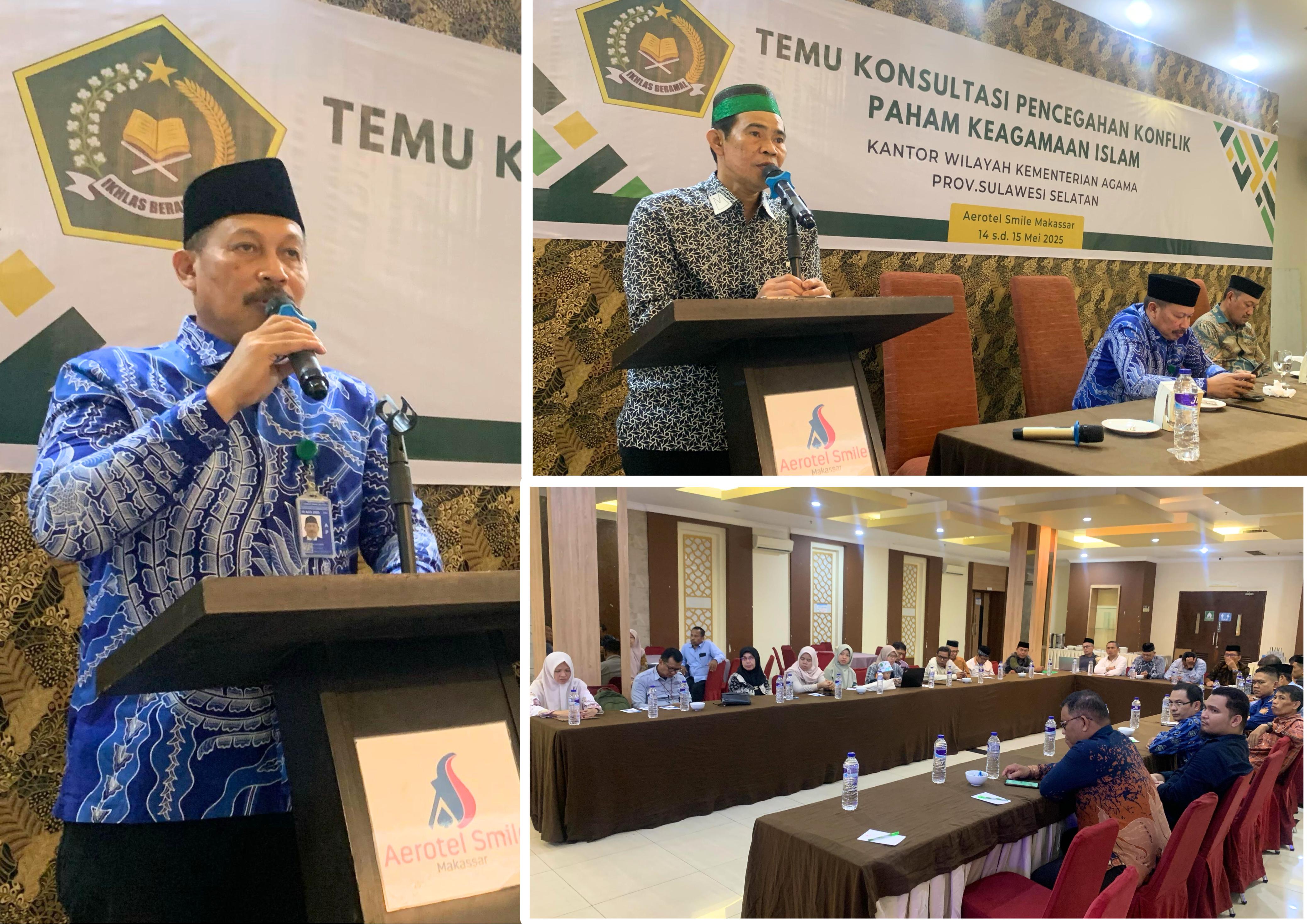 Kakanwil Kemenag Sulsel Buka Temu Konsultasi Pencegahan Konflik Paham Keagamaan