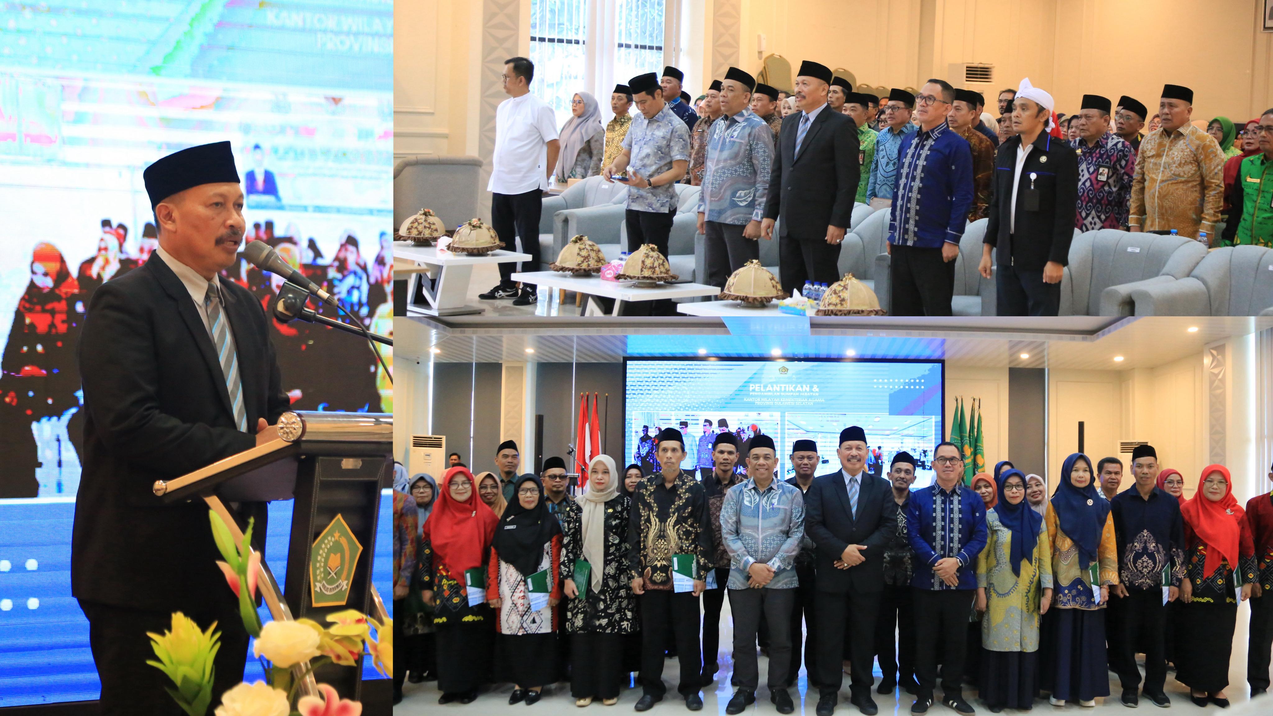 36 Pejabat Baru se-Sulsel Dilantik, Kakanwil Kemenag Sulsel : Jaga Soliditas