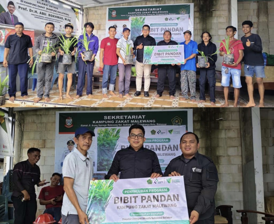 “Kemenag Makassar Salurkan Bibit Pandan di Kampung Zakat Malewang”