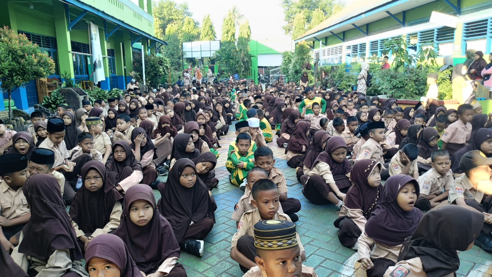 Suasana pembiasaan Pramuka
