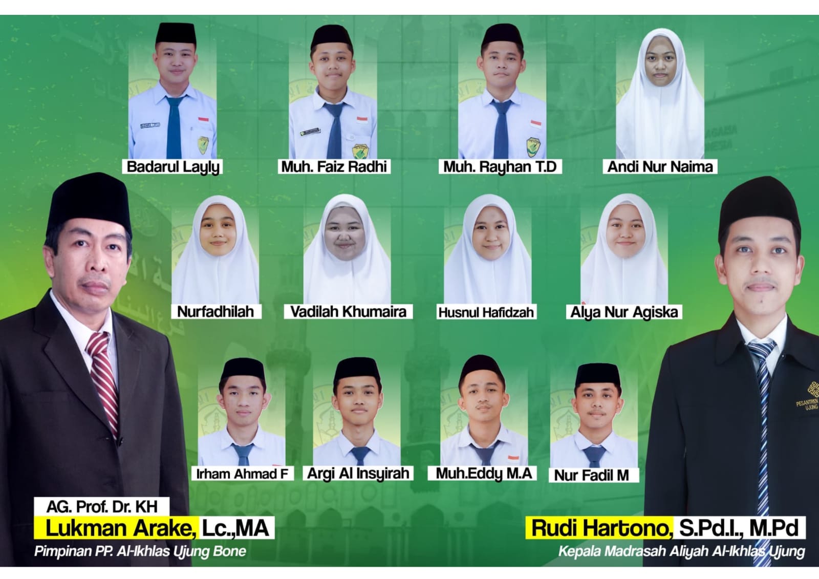 12 santri yang lulus seleksi
