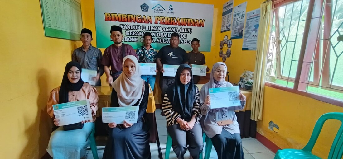 Pasang Catin Dapat Ilmu & Sertifikat Binwin di KUA Dua Boccoe