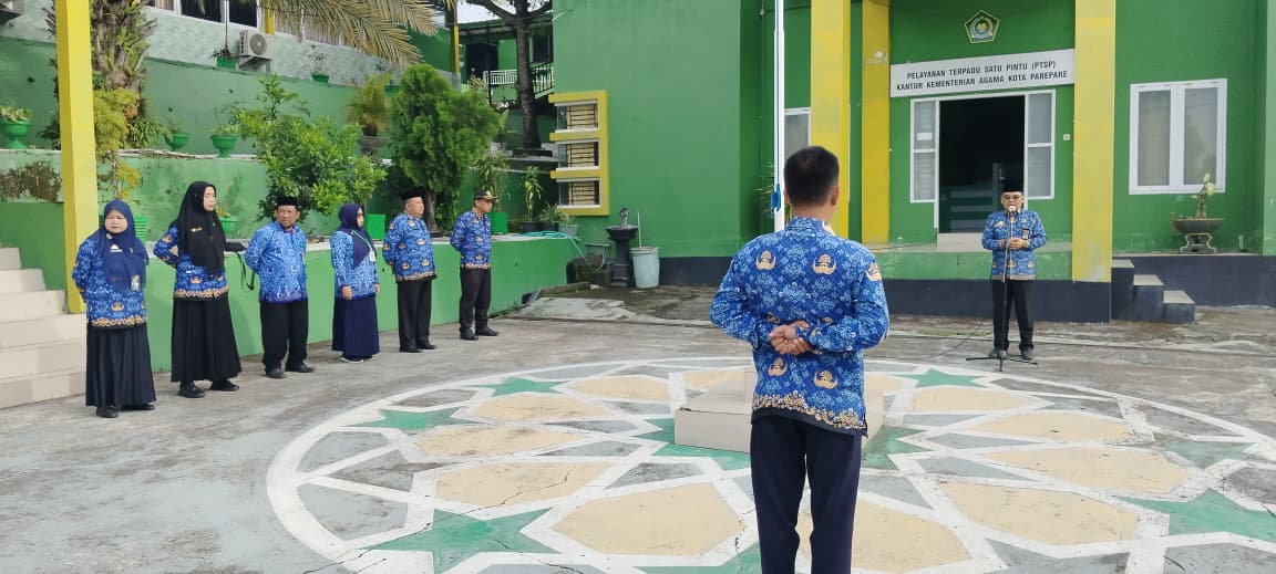 Apel Peringatan Hari Korpri di Kantor Kemenag Parepare