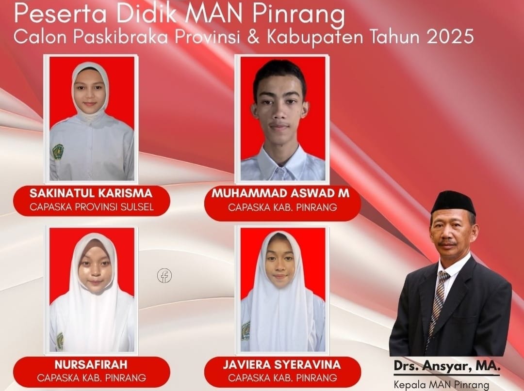 Empat Peserta Didik MAN Pinrang Lolos PASKIBRAKA Tahun 2025