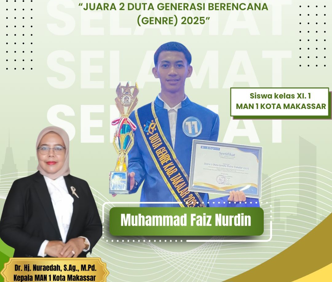 Siswa MAN 1 Kota Makassar Raih Juara Duta GENRE