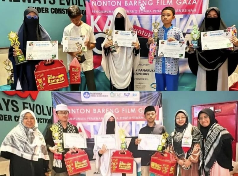 Para santri saat menerima apresiasi