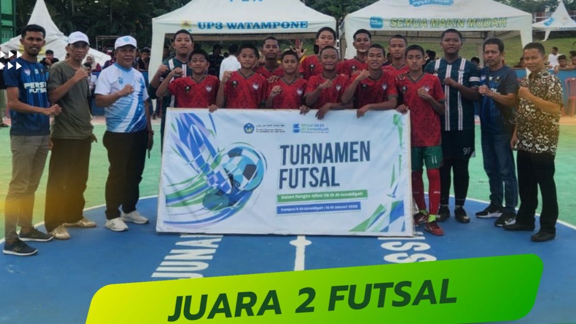 Tim Futsal MTsN 1 Bone Raih Juara 2 di Milad Ponpes Al-Junaidiyah Biru