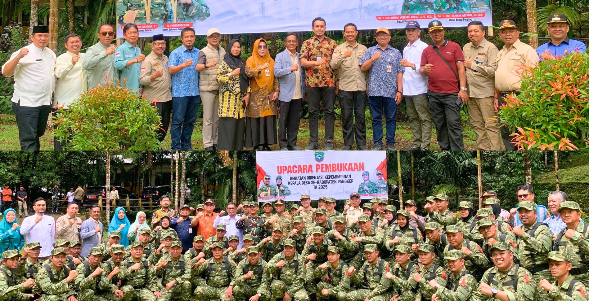 Foto bersama Pembukaan Kegiatan Orientasi Kepemimpinan Kepala Desa Pertama di Sulsel Tahun 2025