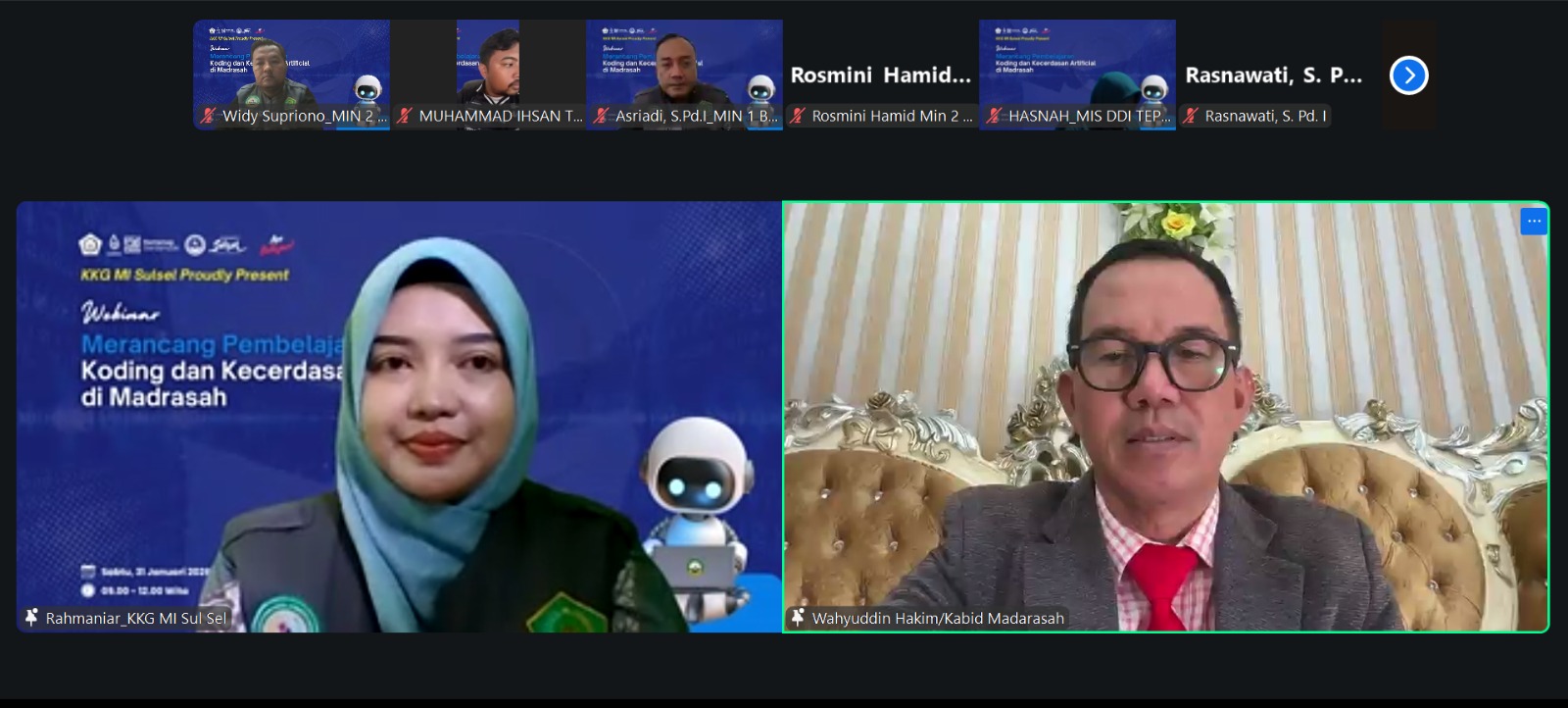 pendalaman koding dan kecerdasan artifisial (Artificial Intelligence/AI) secara daring melalui aplikasi Zoom