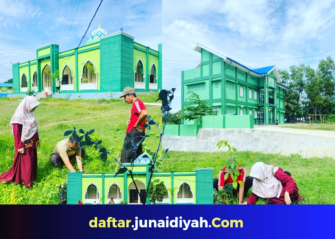 Kepala MTs dan MA Al-Junaidiyah Biru Galakkan Tanam Pohon Di Kampus II Al-Junaidiyah