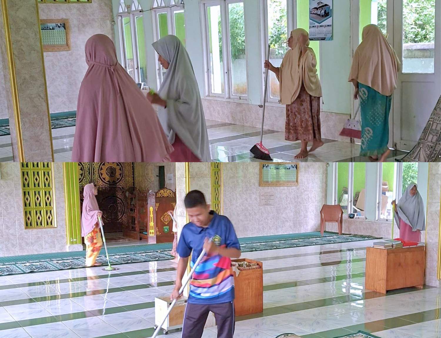 Sambut Ramadan 1447 H, Penyuluh KUA Ma’rang dan Majelis Taklim Nurul Ghobah Gelar Aksi Bersih Masjid