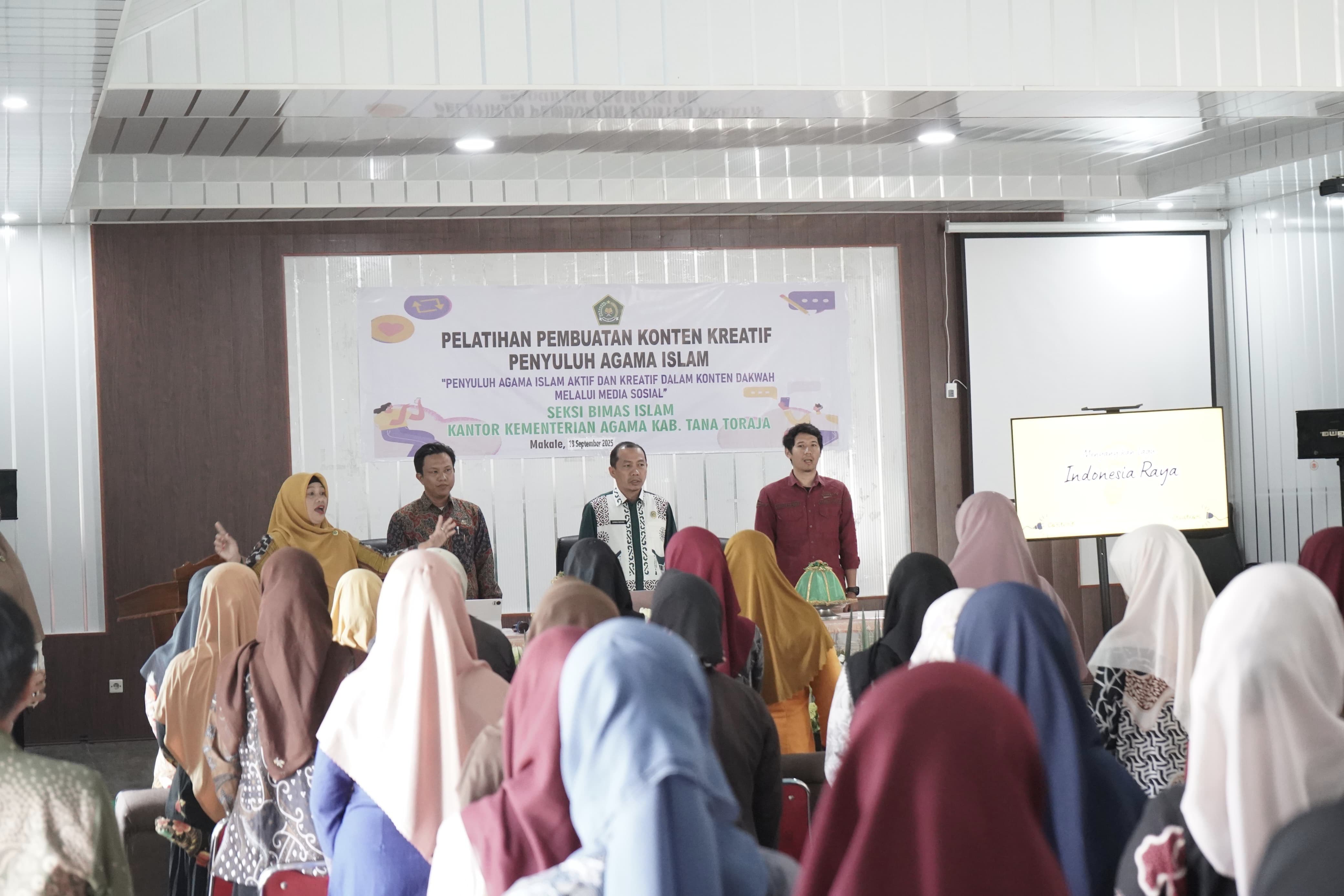 Pelatihan Konten Kreatif, Kemenag Tana Toraja Dorong Penguatan Dakwah Moderat di Era Digital