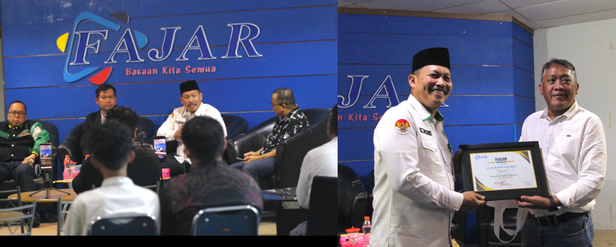Kakanwil Nara Sumber pada diskusi publik bertajuk Refleksi Penyelenggaraan Haji 2025 yang digelar di Redaksi Harian Fajar