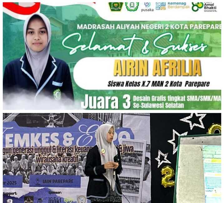 Siswa MAN 2 Kota Parepare Juara 3 Lomba Desain Grafis se-Sulawesi Selatan