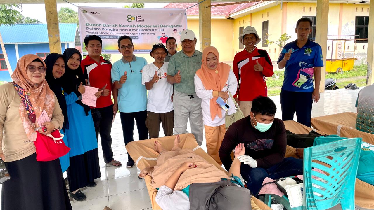 Donor Darah Warnai Kemah Moderasi Beragama HAB Ke-80 Kemenag Bantaeng