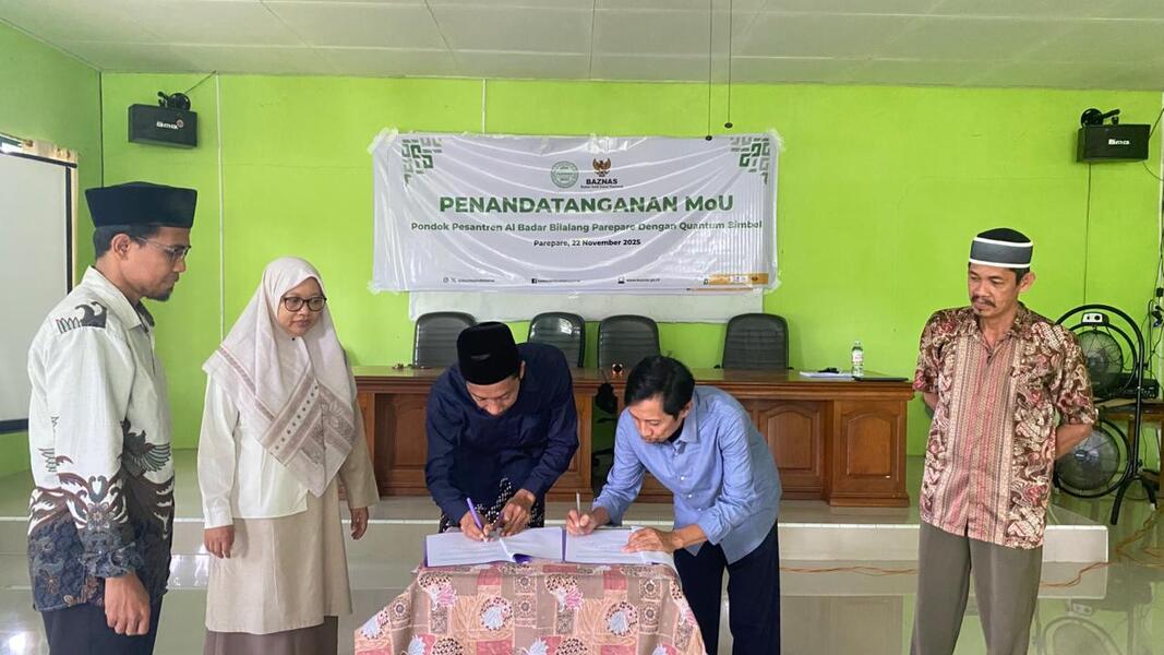 Pontren Al Badar Bilalang Parepare Teken MoU dengan Quantum Bimbel