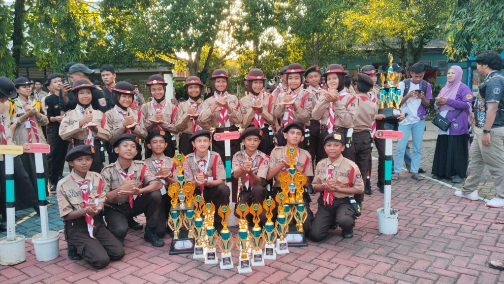 Pramuka MTsN 2 Maros saat di ajang Tekpram GT (foto: ist)