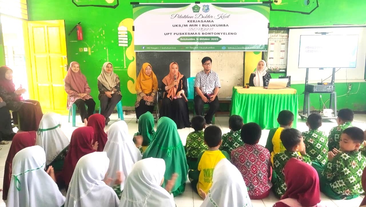 MIN 1 Bulukumba menyelenggarakan Pelatihan Dokter Kecil dihadiri oleh Pengawas Bina